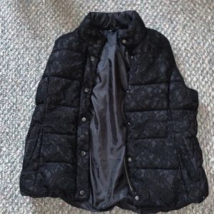 Lace puffer jacket